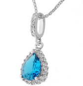 Orphelia ZH-7226/BT/1 - CHAIN WITH PENDANT AND COLORED DROP ZIRCONIUM - 925 silver - cubic zirkonia - 45 cm