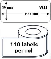 1x Dymo 99019 compatible 110 labels  / 59 mm x 190 mm / wit / papier