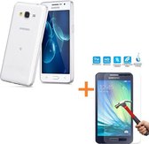 Tranparante Silicone hoesje Samsung Galaxy Core prime met tempered glas screenprotector