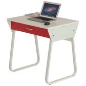 Piranha TOPE Desk / Computer Desk - Compact - Blanc avec tiroir rouge - PC41s