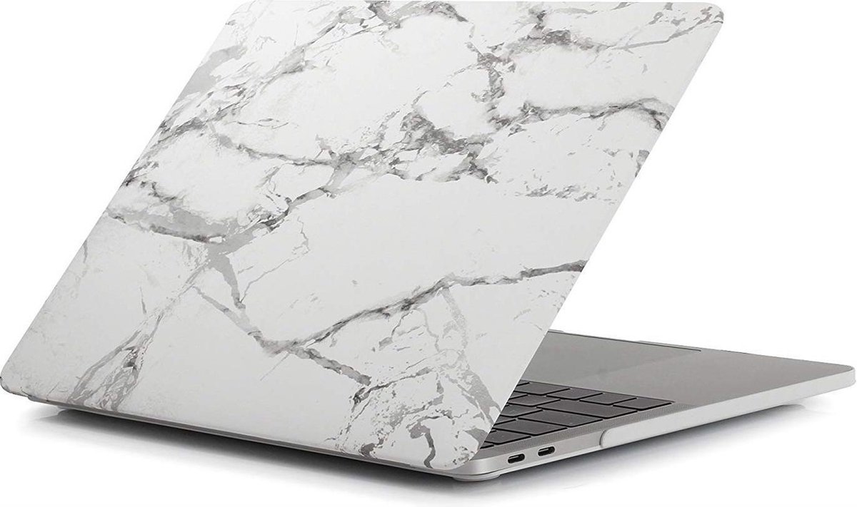 Macbook Case voor New Macbook PRO 13 inch met Touch Bar 2016/2017 - Laptop Cover met Print - Marmer Wit