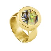 Quiges Ring de système de vis en acier inoxydable doré brillant 16 mm avec Mini pièce interchangeable Multi vert 12 mm