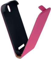 HTC One SV Lederlook Flip Case hoesje Roze