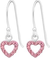 Amanto Kids Oorbellen Chico Pink - 925 Zilver - Hart - 6 x 20 mm