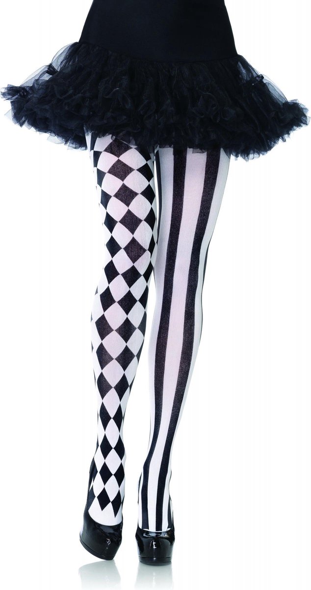 Leg Avenue Harlequin Pantyhose ["zwart"]