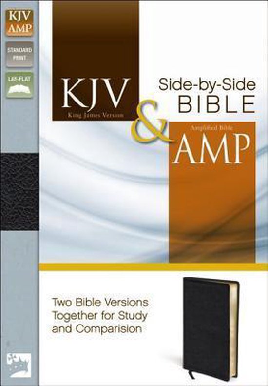 KJV, Amplified, SidebySide Bible, Bonded Leather, Black, Red Letter