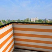 Balkonscherm gestreept oranje - BalkonschermenGestreept - Vinyl - 100x100cm Dubbelzijdig