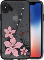 Diamant Narcis Hoesjes Cases voor iPhone X Licht Roze