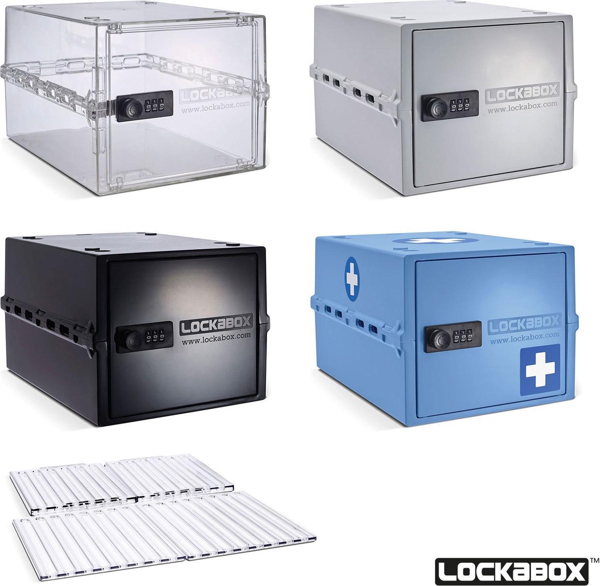 Lockabox One™ Afsluitbare Medicijnkast - Opbergbox met Cijferslot - Kristal  | bol.com