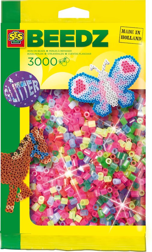 SES Beedz - Strijkkralen - Mix Glitter - 3000 stuks - PVC vrij