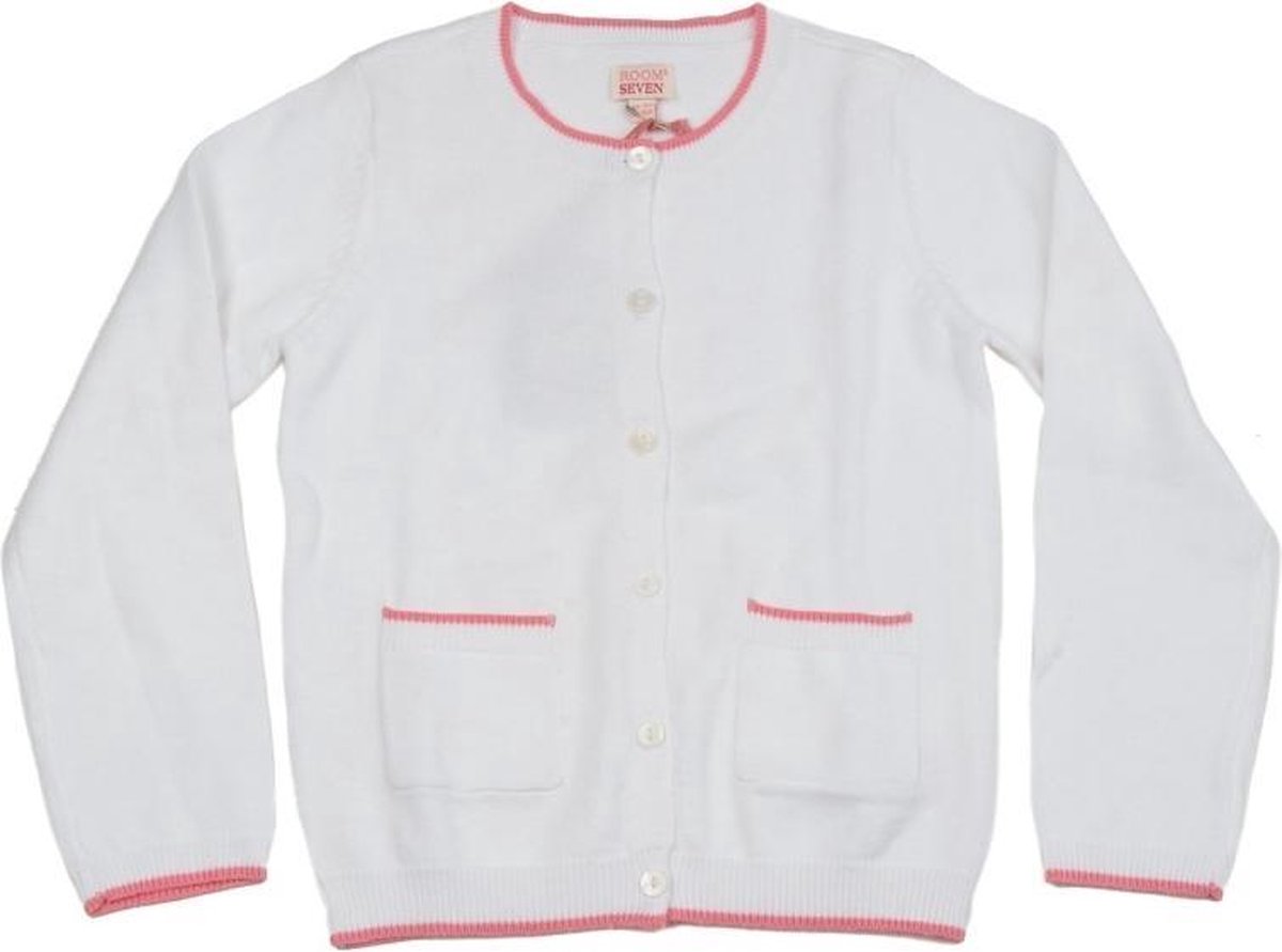 Room Seven Meisjes Vest / Cardigan - Wit - Maat 98