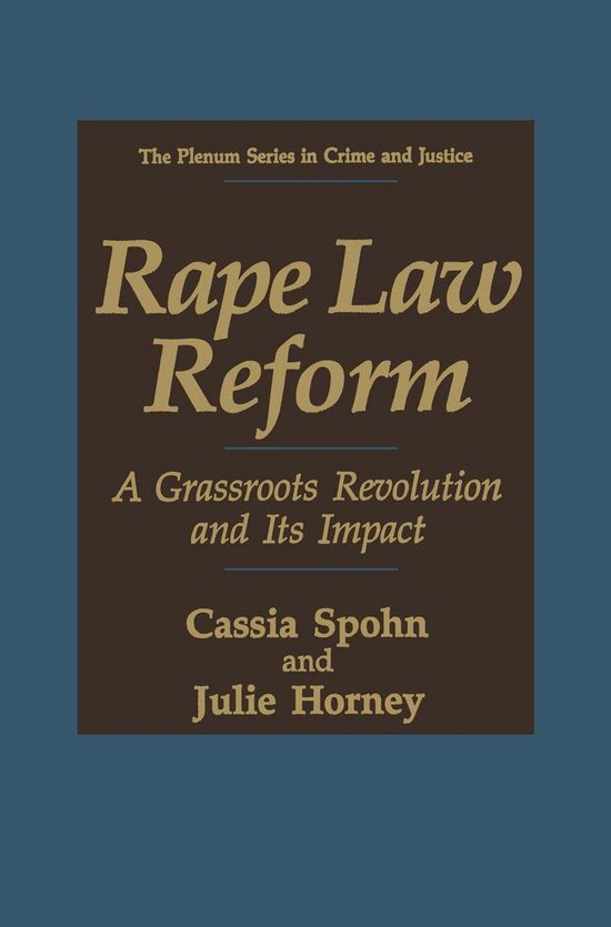 The Plenum Series in Crime and Justice - Rape Law Reform - cover