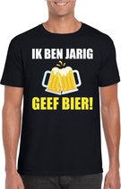 Ik ben jarig geef bier t-shirt zwart heren 2XL