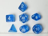 Koplow polydice set, Transparant Blauw
