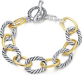 Quiges - Bracelet à maillons bicolore - Motif câble torsadé - UNY013