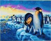 Diamond Painting Crystal Art Kit ® Penguins of the Artic, 40x50 cm, full painting
