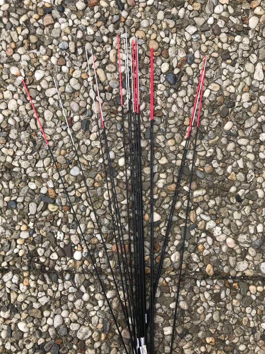 Hengeltop - glasvezel - 40 cm - 2.0 mm voetmaat - gekleurde tip