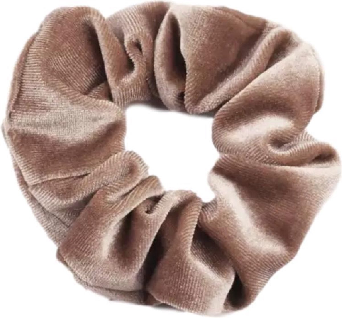 Kraagjeskopen.nl Scrunchie Velvet lichtbruin Haarelastiek Haaraccessoire - 1 stuk