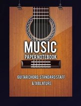 Music paper notebook - Guitar chord, Standard staff & Tablature