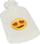 Warmwaterkruik met Zachte Overcoat – Kruik extra Zacht Wit – Wit Emoji Love