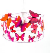 Hanglamp met vlinders-Roze-Oud roze-Kinderkamer-Woonkamer-Hal-Kantoor-Ø55cm.
