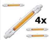 4 Stuks R7S 5W 78mm Warm Wit COB LED Lamp - NIET Dimbaar