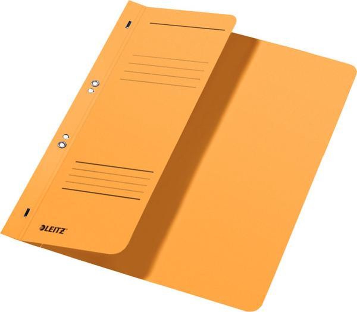 Snelhechtmap Leitz 3740 A4 1/2 voorblad + 2 gaats 250gr karton geel 50ST