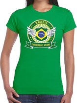 Groen Brazil drinking team t-shirt dames XL