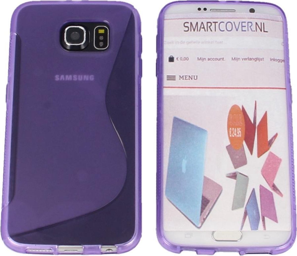 Samsung Galaxy S6 S Line Gel Silicone Case Hoesje Transparant Paars Purple