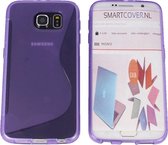 Samsung Galaxy S6 S Line Gel Silicone Case Hoesje Transparant Paars Purple