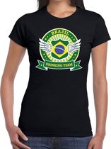 Zwart Brazil drinking team t-shirt zwart dames - BraziliÃ« kleding L