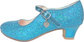 Spaanse schoenen blauw glitterhartje Spaanse Prinsessen schoenen - maat 27 (binnenmaat 18,5 cm) bij verkleedkleding meisjes schoenen kado