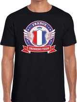 Zwart France drinking team t-shirt heren L