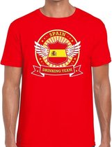 Rood Spain drinking team t-shirt rood heren - Spanje kleding L