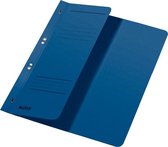 Snelhechtmap Leitz 3740 A4 1/2 voorblad + 2 gaats 250gr karton blauw