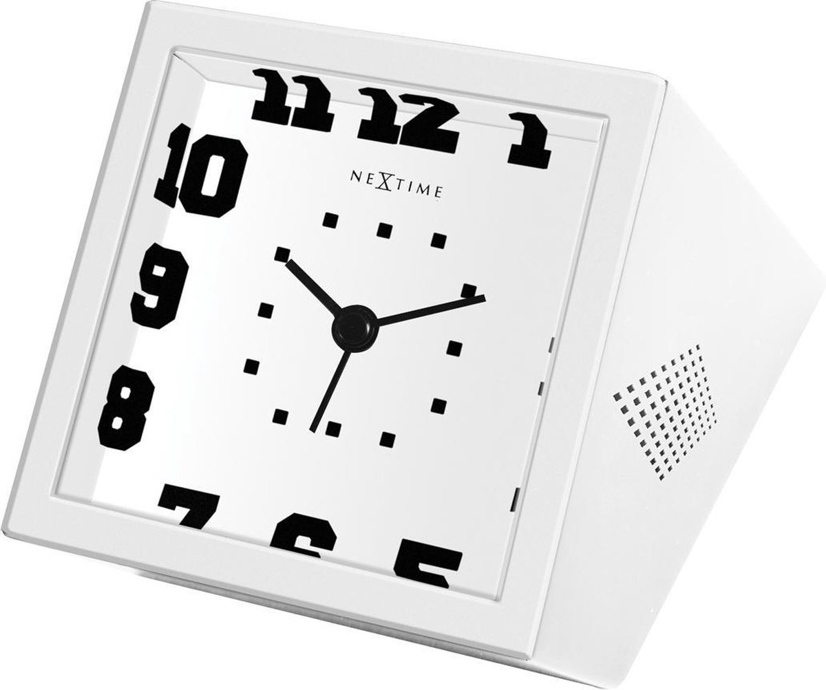 NeXtime Square - Tafelklok - Kunststof - Wit