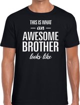 Awesome Brother tekst t-shirt zwart heren L