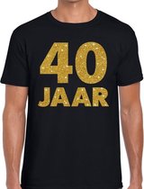 40 jaar gouden glitter tekst t-shirt zwart heren S