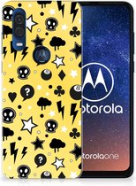 Motorola One Vision Silicone Back Case Punk Yellow