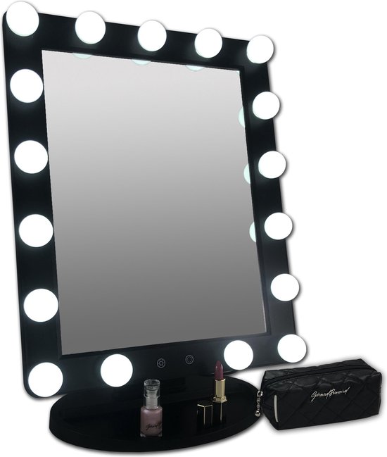 Grote verlichte make up spiegel LED hollywood spiegel 3x licht stand - dim  functie... | bol.com