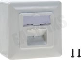 Netwerk Wandcontactdoos 2x RJ45 Female, Inbouw / Opbouw