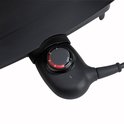 Close-up van de zwarte temperatuurregelaar van de Tefal grillplaat.