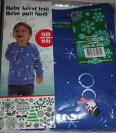 baby kerst trui blauw 80-86
