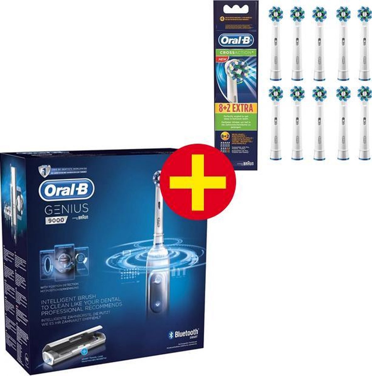 Oral-B GENIUS 9000 Black + 10 stuks CrossAction opzetborstels -  Voordeelbundel | bol.com