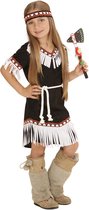 "Zwart indianen kostuum voor meisjes  - Kinderkostuums - 146/152"