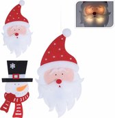 Kerstman en sneeuwman met ledlampjes |kerstdecoratie kinderkamer | Kerst LED figuur | wandversiering