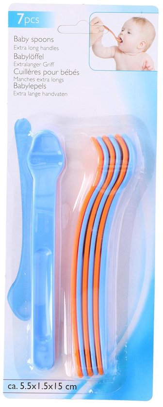 Babylepels blauw & oranje 7 stuks - lepel - baby - GS Quality Products