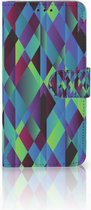 Huawei P30 Lite Bookcase Hoesje Design Abstract Green Blue