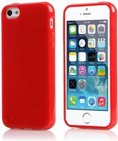 TPU Back Cover en 1x Tempered Glass voor iPhone 6 / 6S - TPU - Gelly - Rood