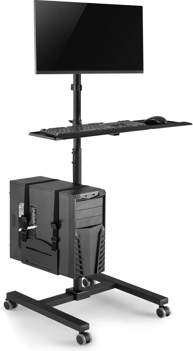 Professionele statief, trolley voor de monitor Maclean Brackets MC-793 - de ideale stand-up werkplek!